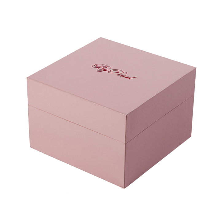 Custom pink jewelry box manufacturer Printed logo