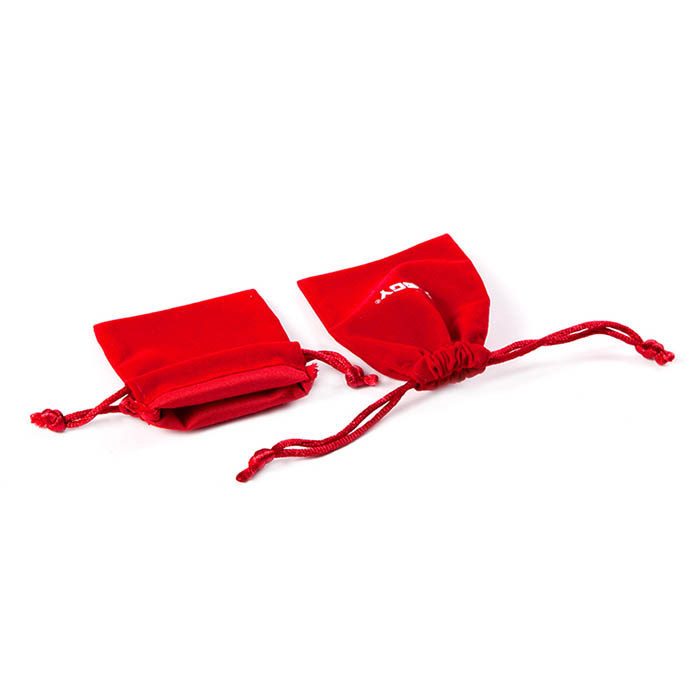 High quality logo customized red cotton drawstring bag