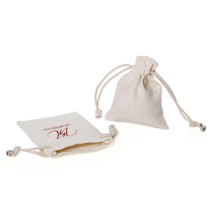 Luxury customized linen drawstring bag