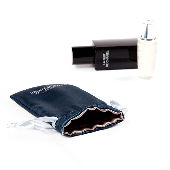 Portable custom satin cosmetic bag