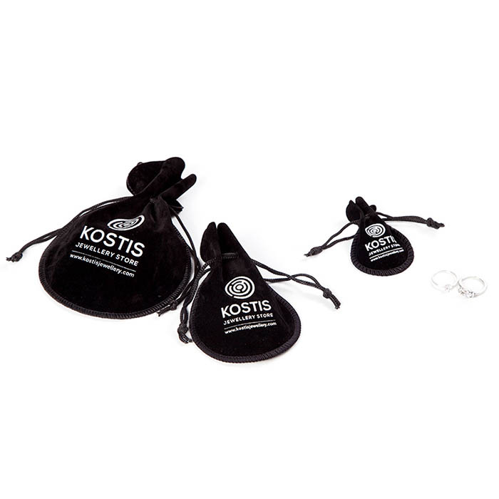 Black calabash style custom leather jewelry pouch