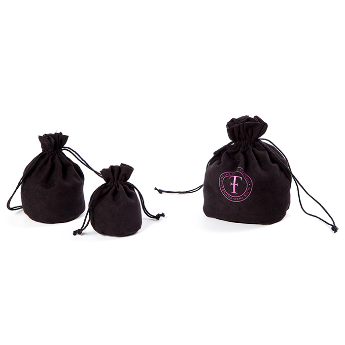Black small velvet drawstring bags, velvet pouch factory
