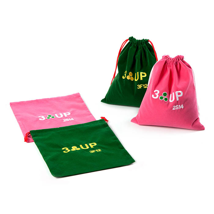 Custom colourful drawstring jewelry bags with logo factory