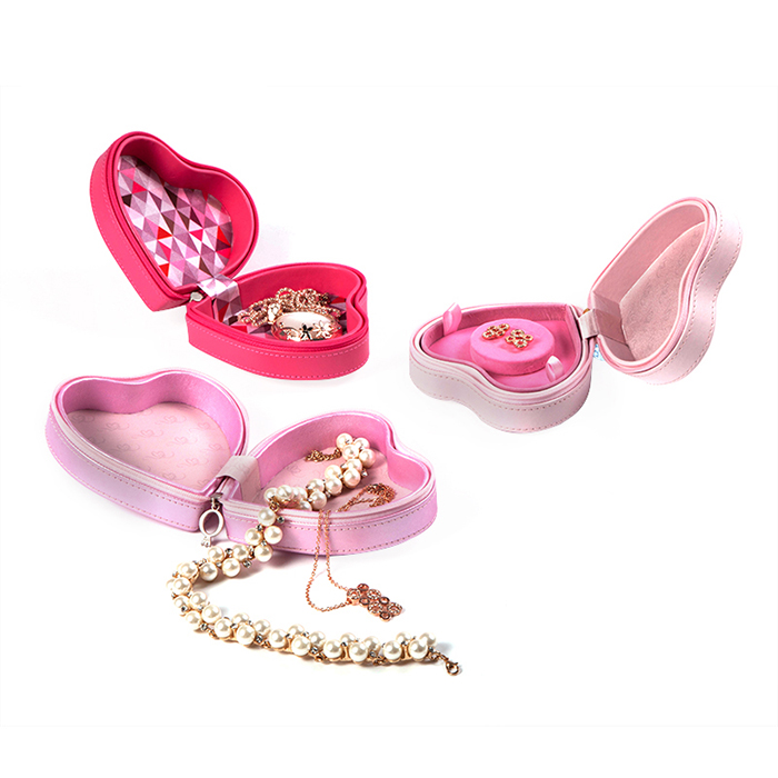 Heart Shape Custom Upscale Red Jewelry Box