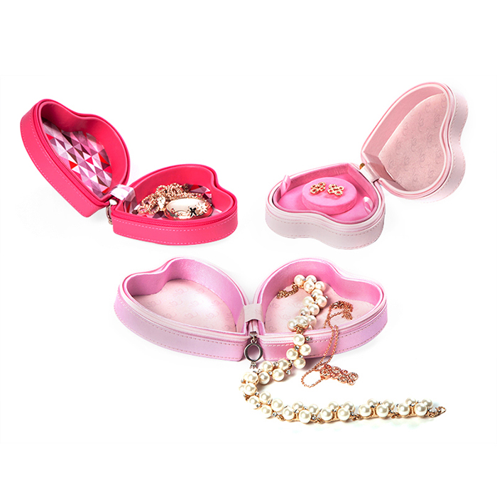Heart Shape Custom Upscale Red Jewelry Box