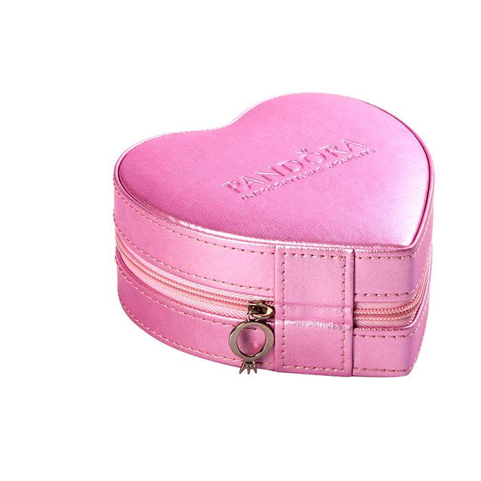 Heart Shape Custom Upscale Red Jewelry Box