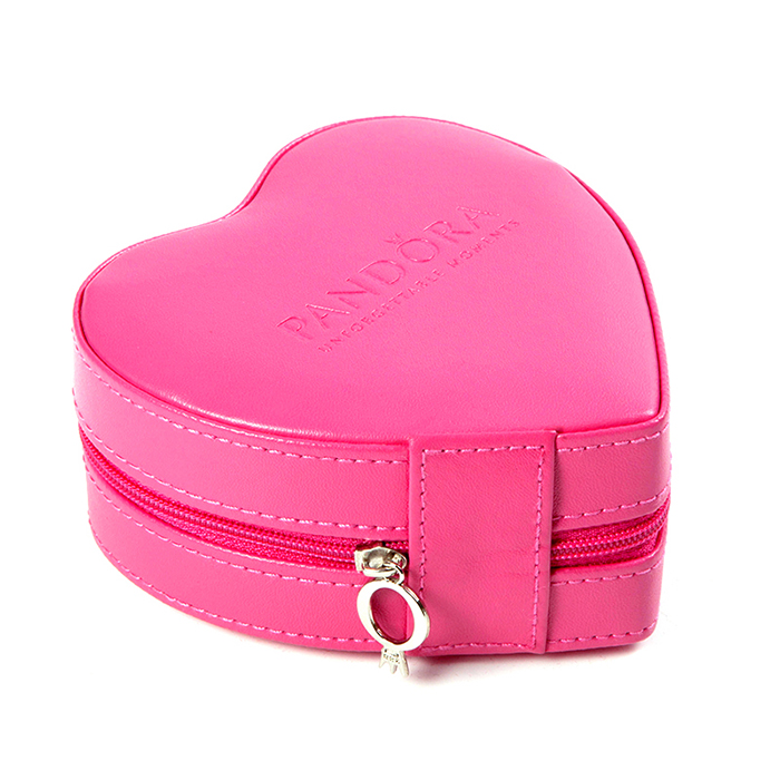 Heart Shape Custom Upscale Red Jewelry Box