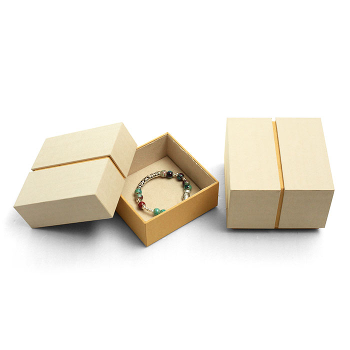 Custom elegant jewelry paper box with linen fabric