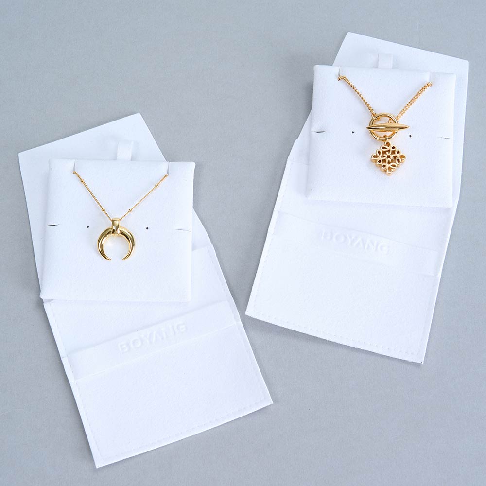 Customized Envelope Jewelry Necklace Package Pouch Small Microfiber Jewelry Bag with Logo
