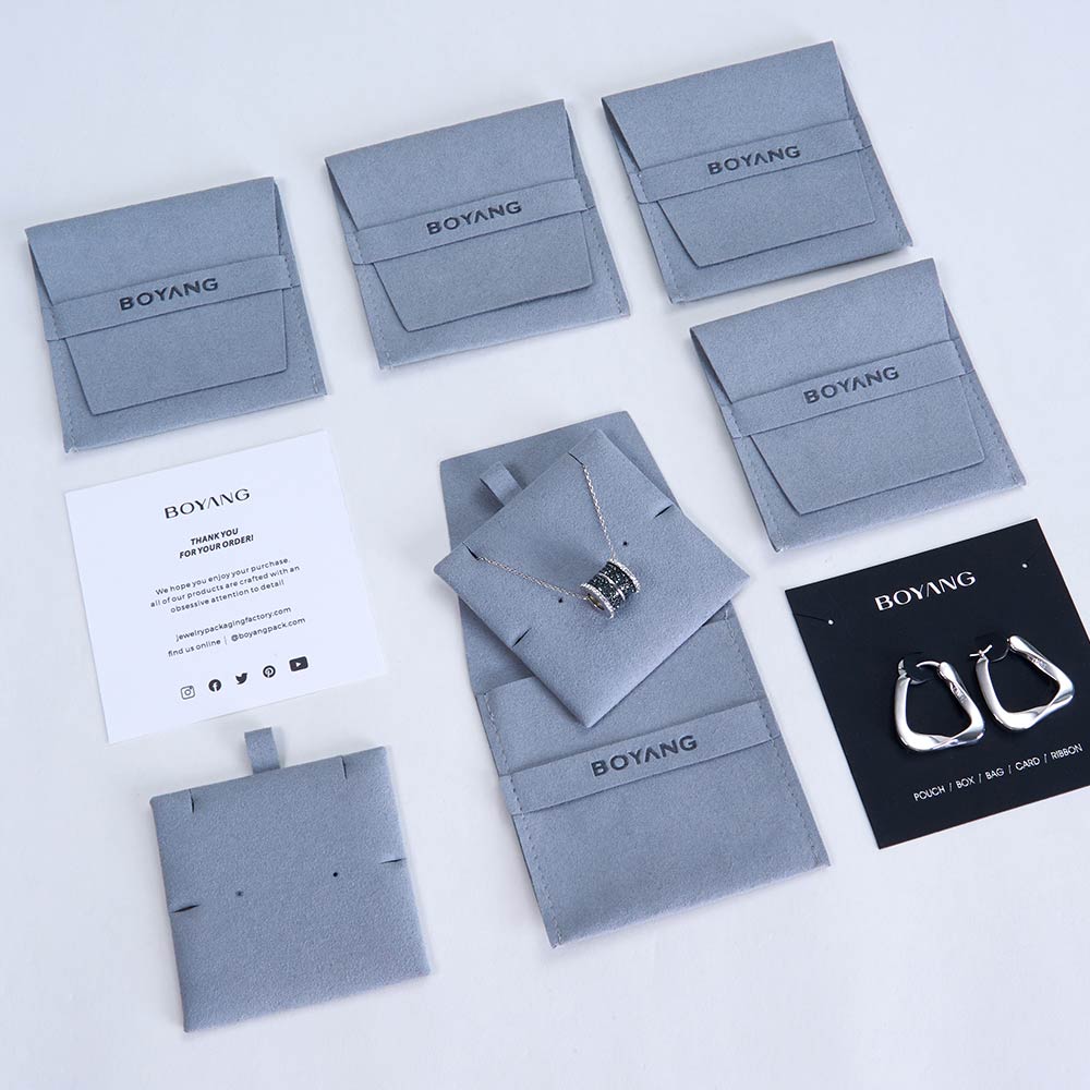 Custom Logo Luxury Jewellery Packaging Bag Microfiber Jewelry Pouch