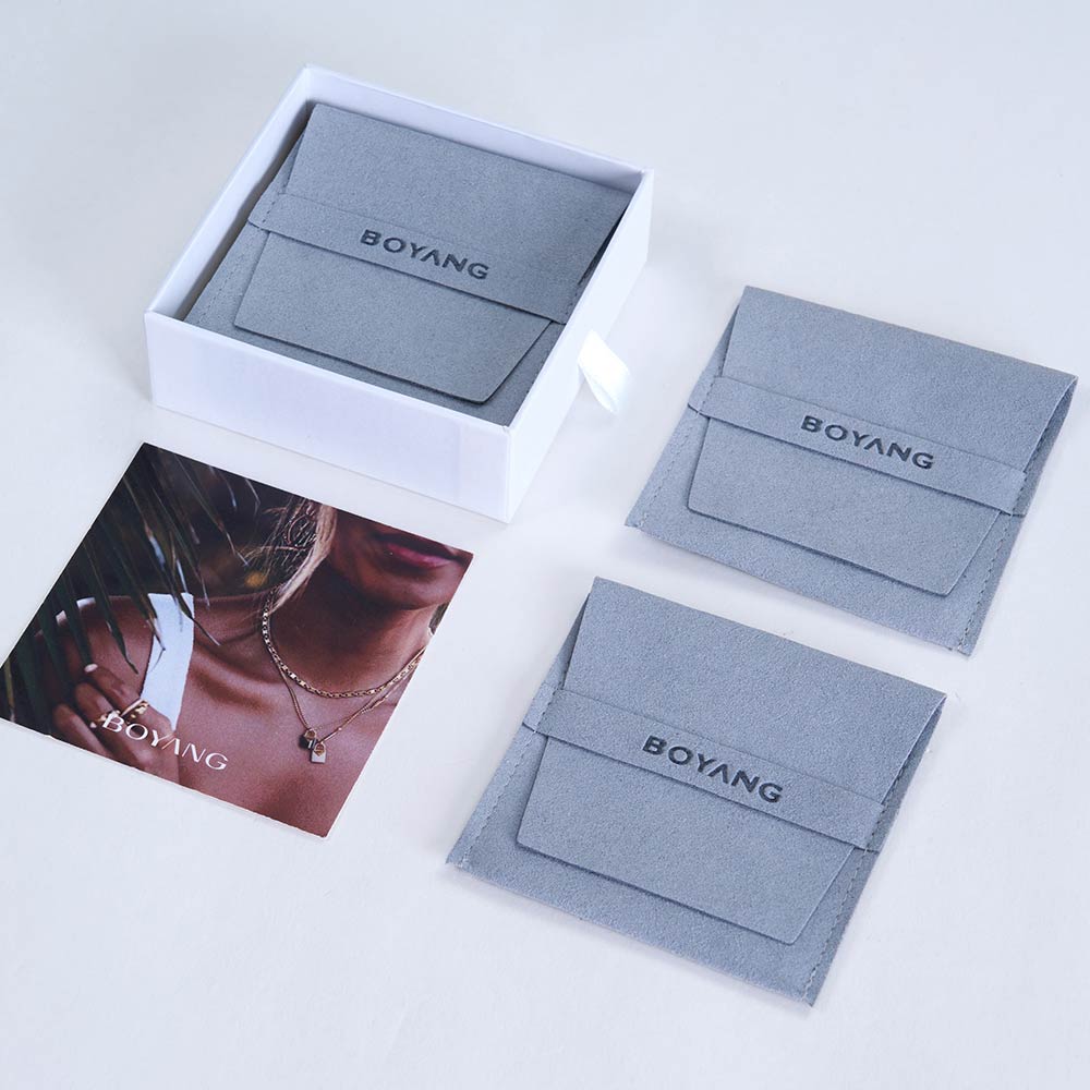 Custom Logo Luxury Jewellery Packaging Bag Microfiber Jewelry Pouch