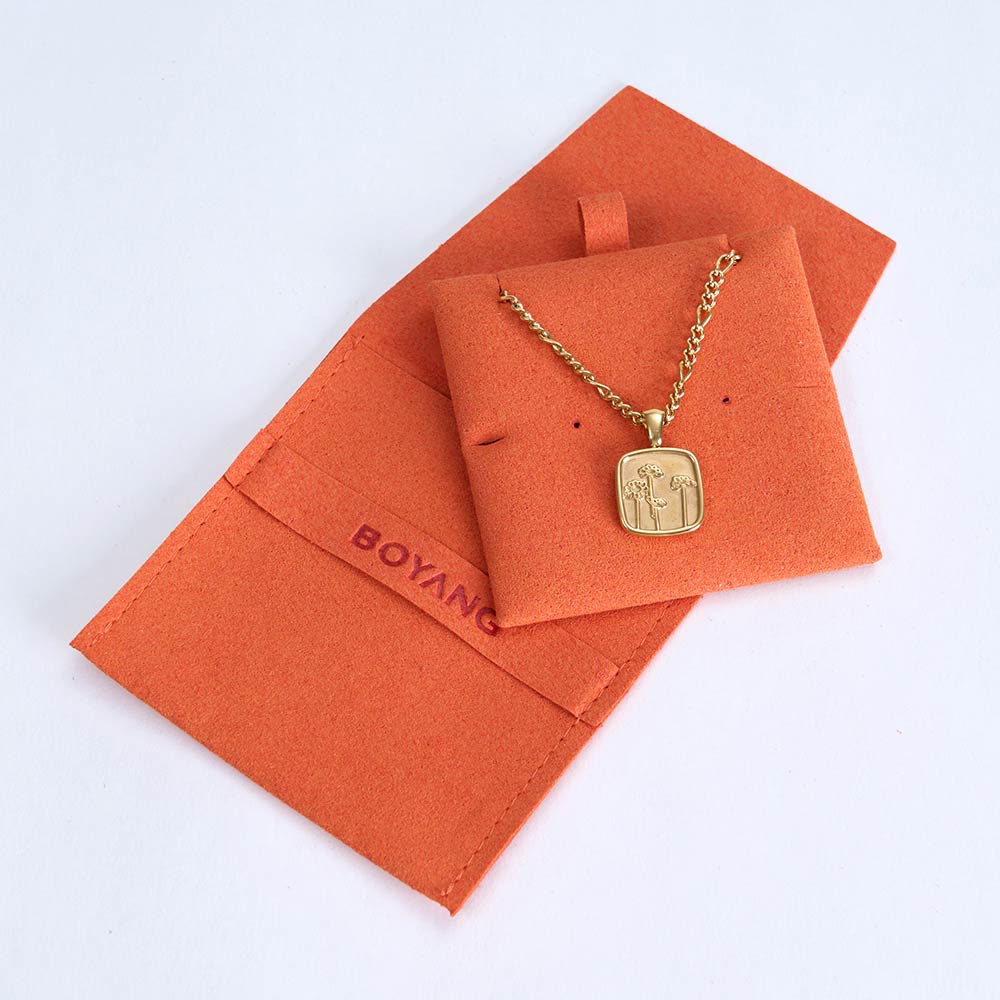 High quality luxury custom gift packing bag microfiber suede jewelry pouch bag