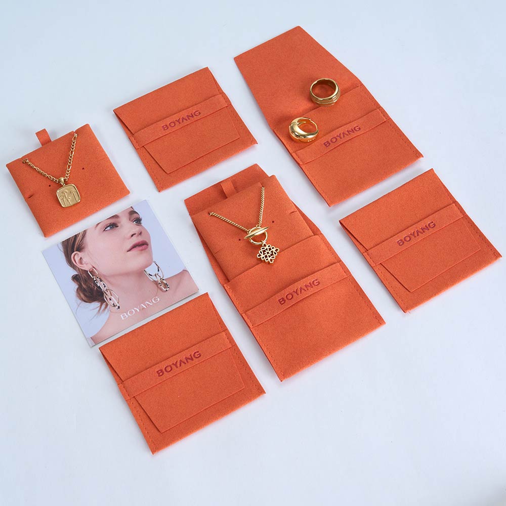 High quality luxury custom gift packing bag microfiber suede jewelry pouch bag