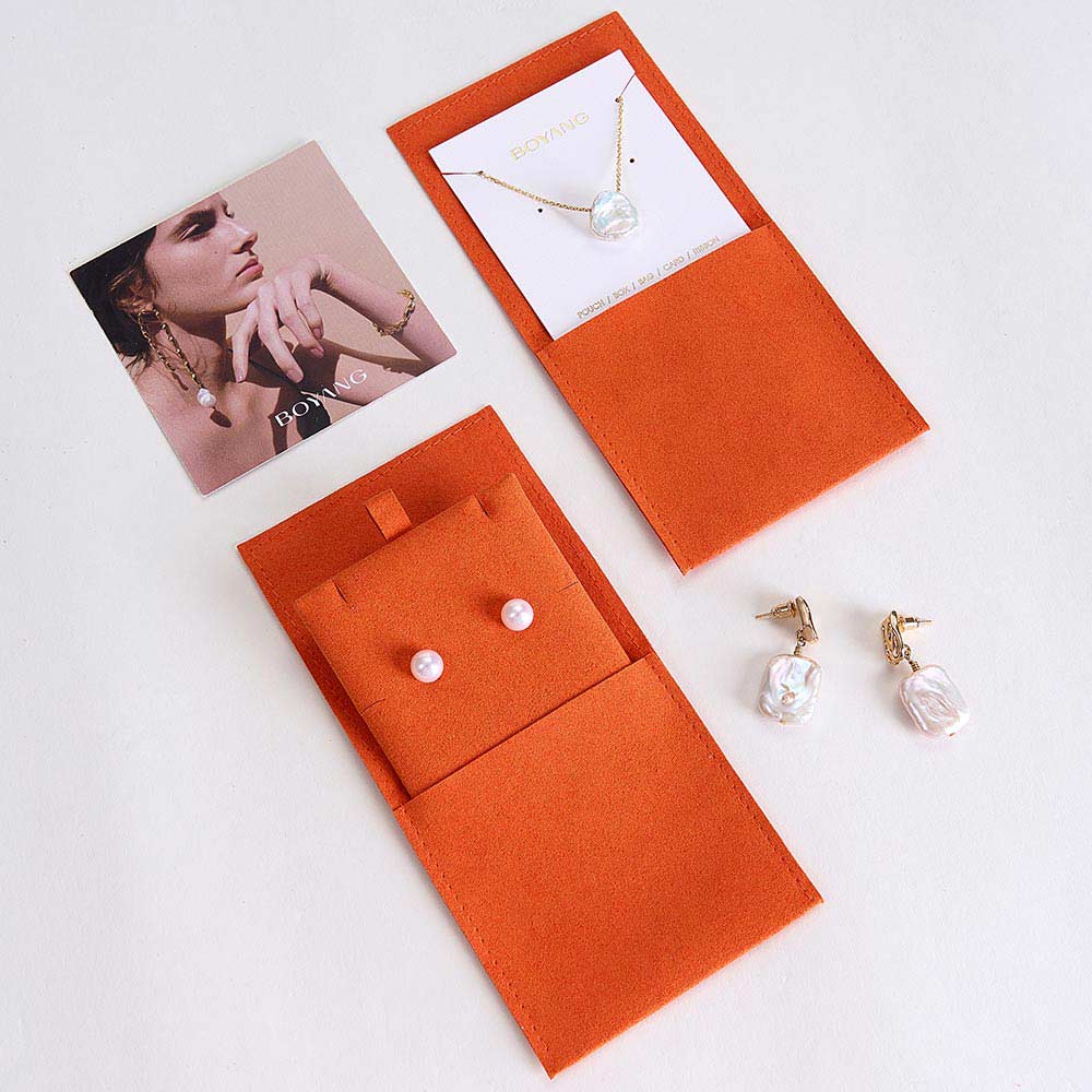 Custom print envelope microfiber jewelry bag pouch packaging with logo