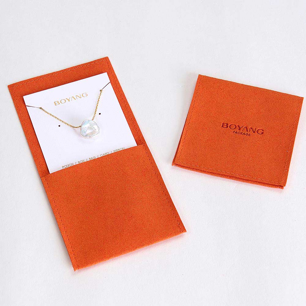 Custom print envelope microfiber jewelry bag pouch packaging with logo