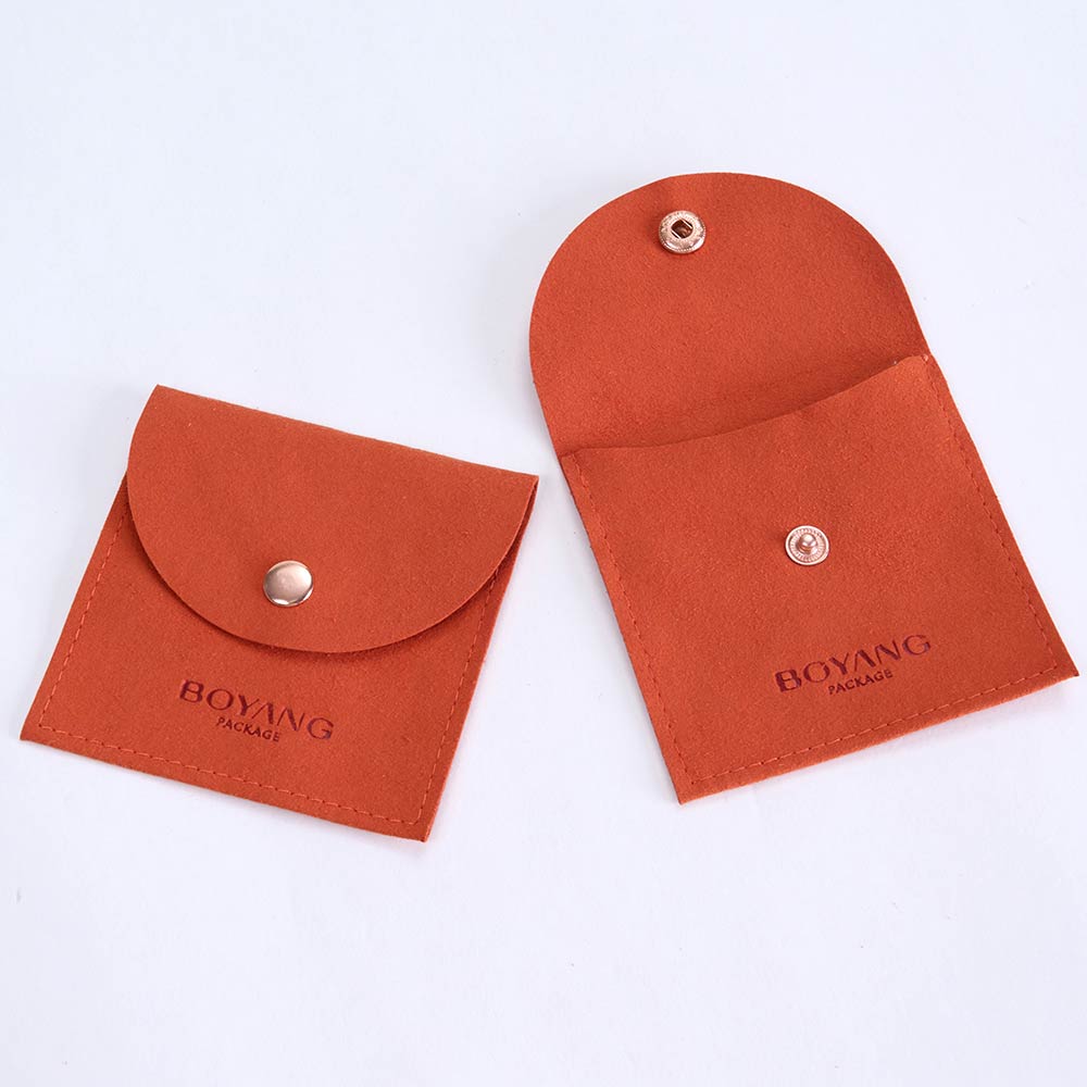 Wholesale button earrings jewellery pouch custom print microfiber jewelry pouch bag