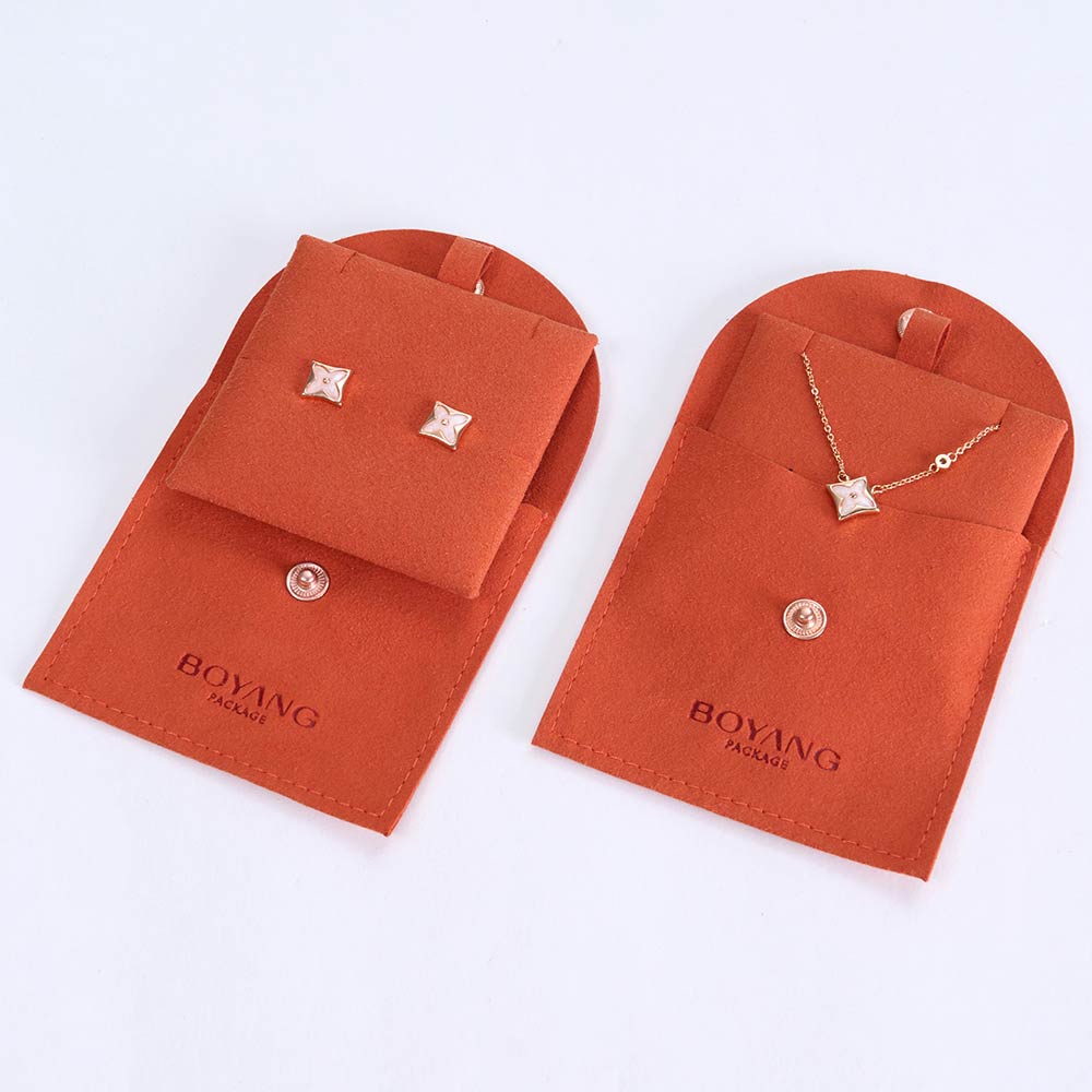 Wholesale button earrings jewellery pouch custom print microfiber jewelry pouch bag