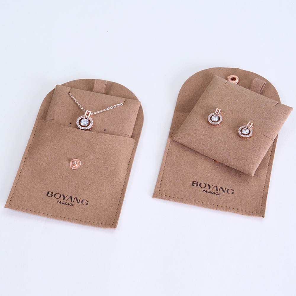 Popular Unique Flannel Necklace Bracelet Ring Snap Button Jewelry Bag Pouch Packaging