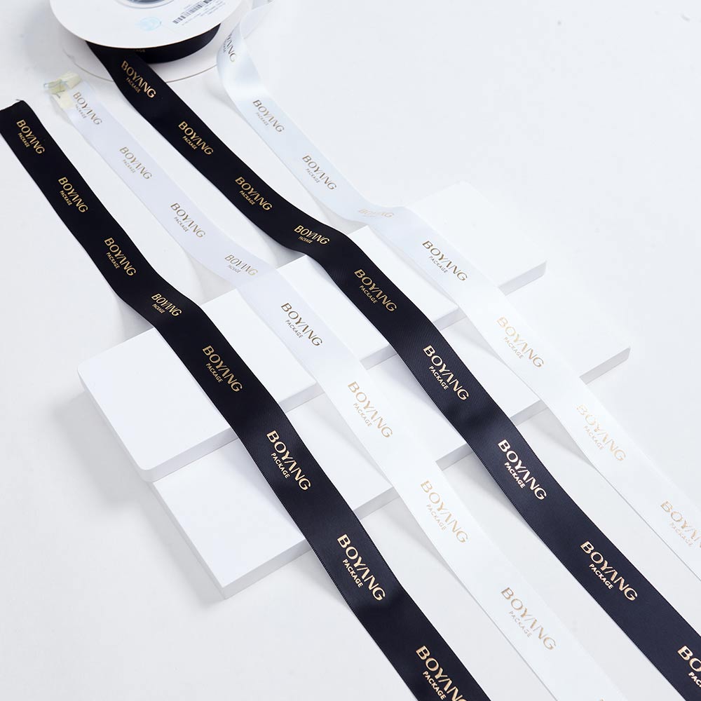Customized Logo Printed Mixed Colors Double Faced Satin Gift Ribbons