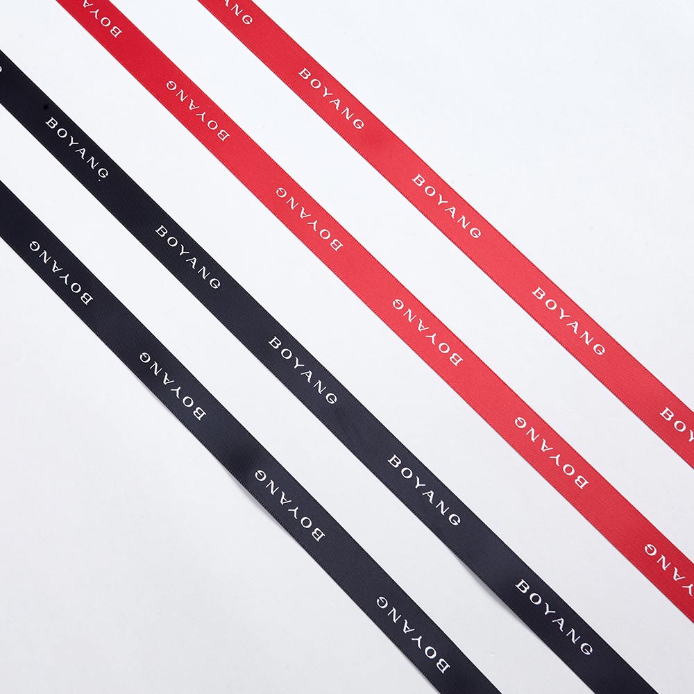Customized Logo Printed Mixed Colors Double Faced Satin Gift Ribbons