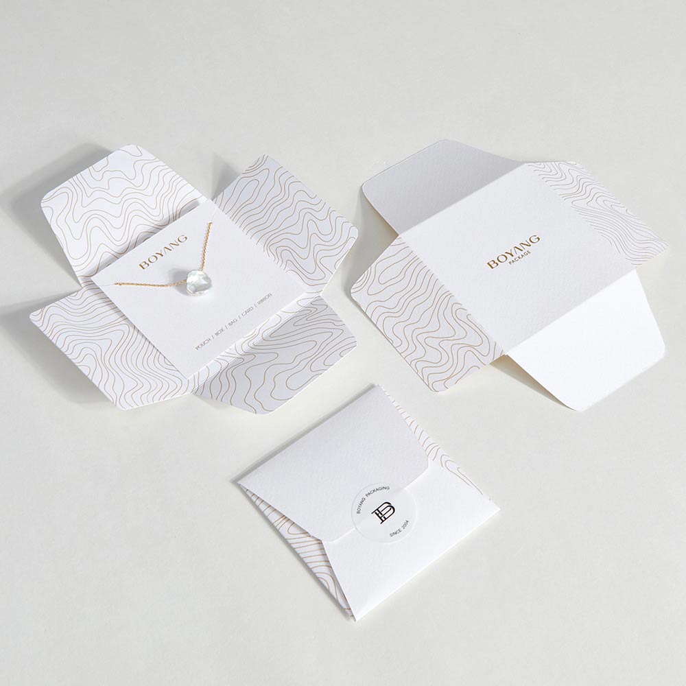 Custom Personalized White Holder Necklace Packaging Card Paper Jewelry Packaging Cards with Logo