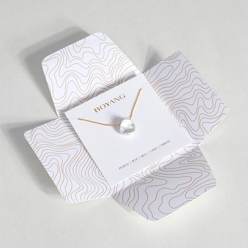 Custom Personalized White Holder Necklace Packaging Card Paper Jewelry Packaging Cards with Logo