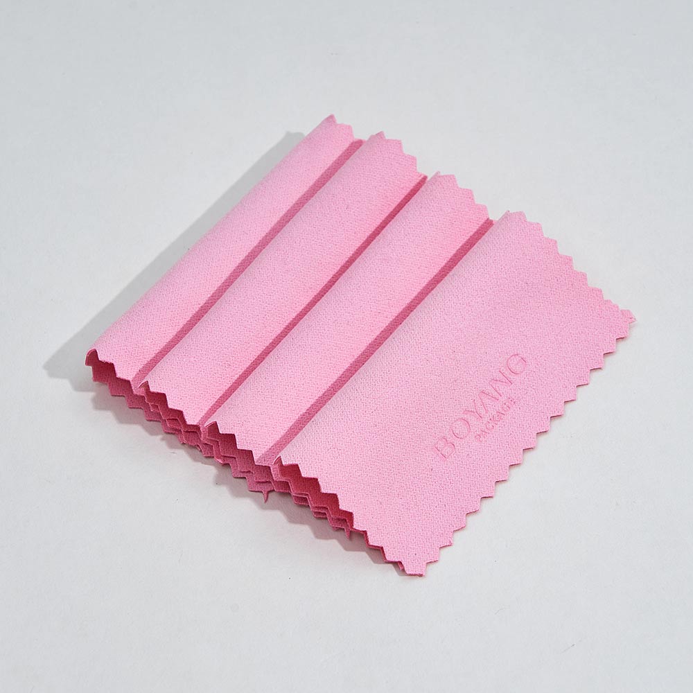 Custom Logo Printed Wholesale Suede Microfiber Jewellery Silver Cleaning Polishing Cloth