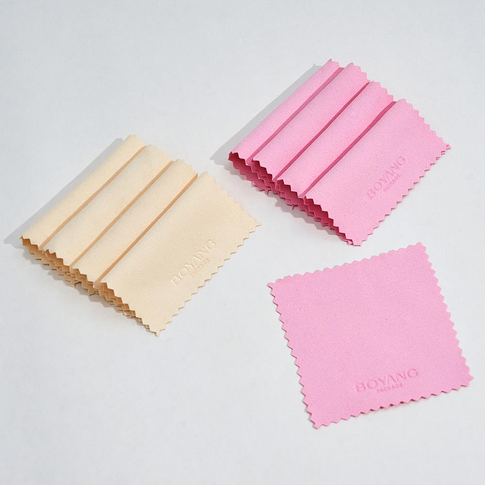 Custom Logo Printed Wholesale Suede Microfiber Jewellery Silver Cleaning Polishing Cloth