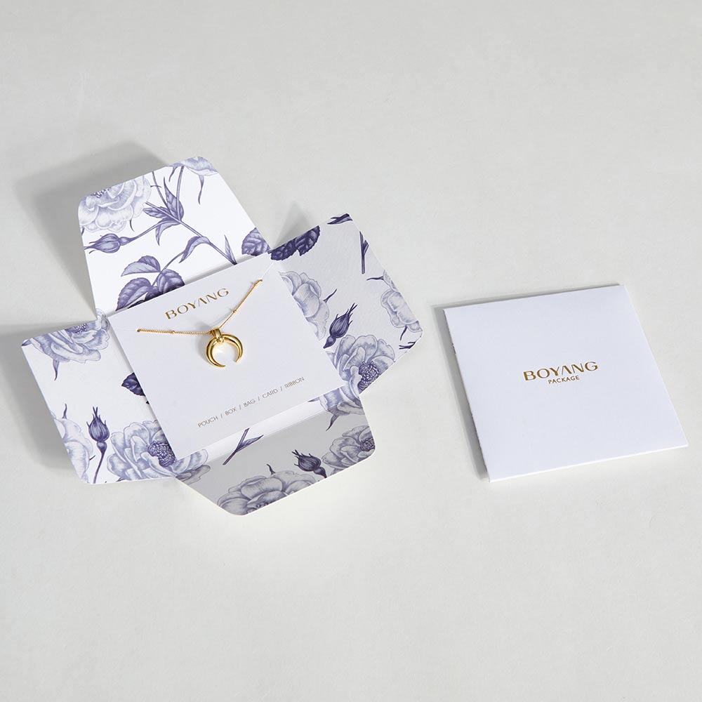 Custom Personalized White Holder Necklace Packaging Card Paper Jewelry Packaging Cards with Logo