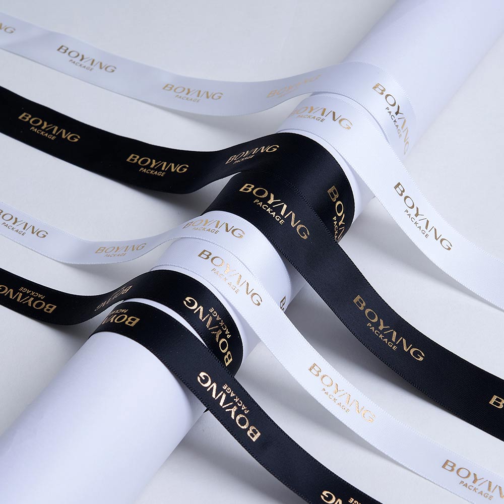 Customized Logo Printed Mixed Colors Double Faced Satin Gift Ribbons