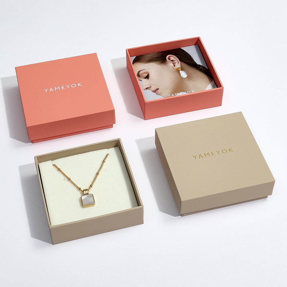 Excellent work luxury paper packaging custom pendant gift box with lid