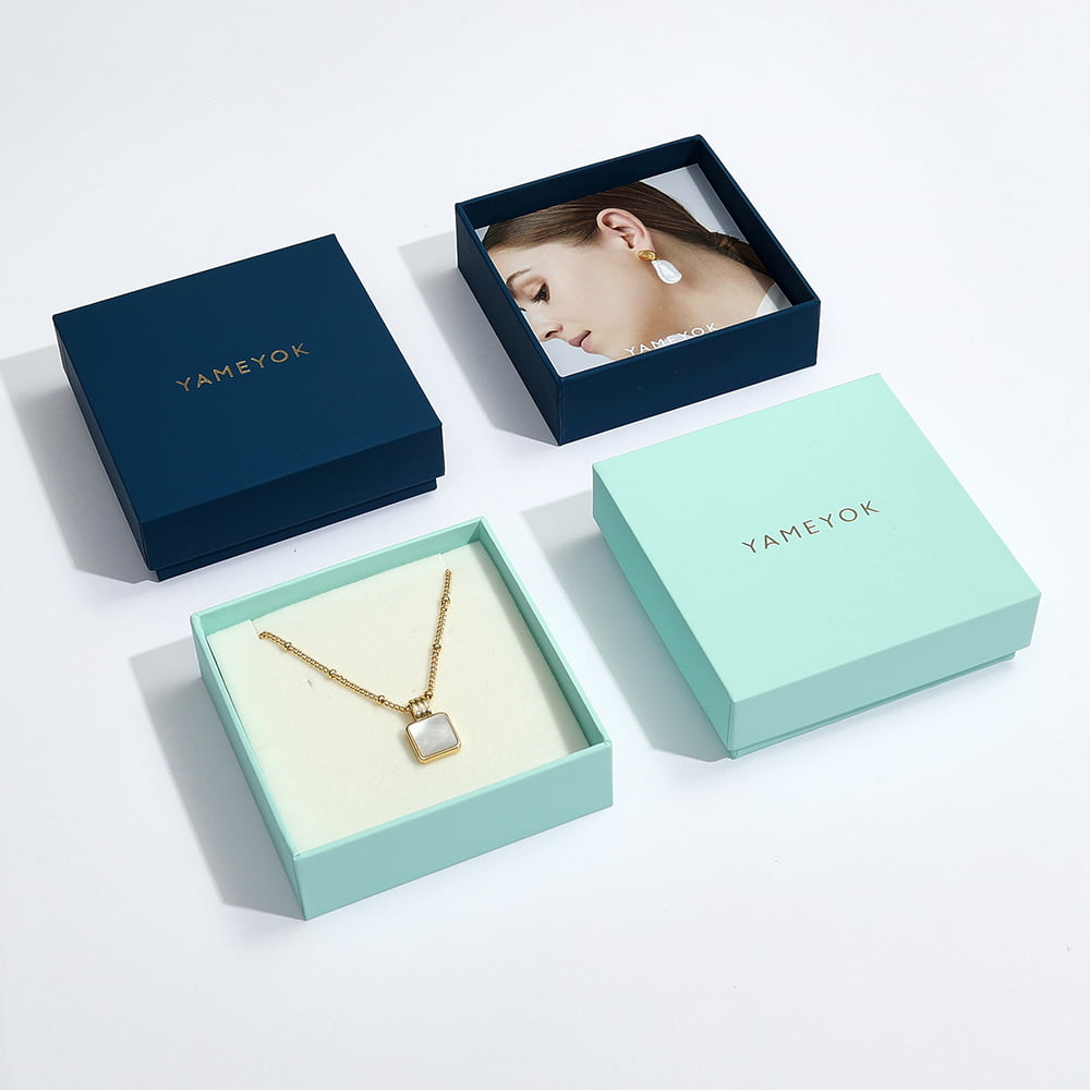 Excellent work luxury paper packaging custom pendant gift box with lid