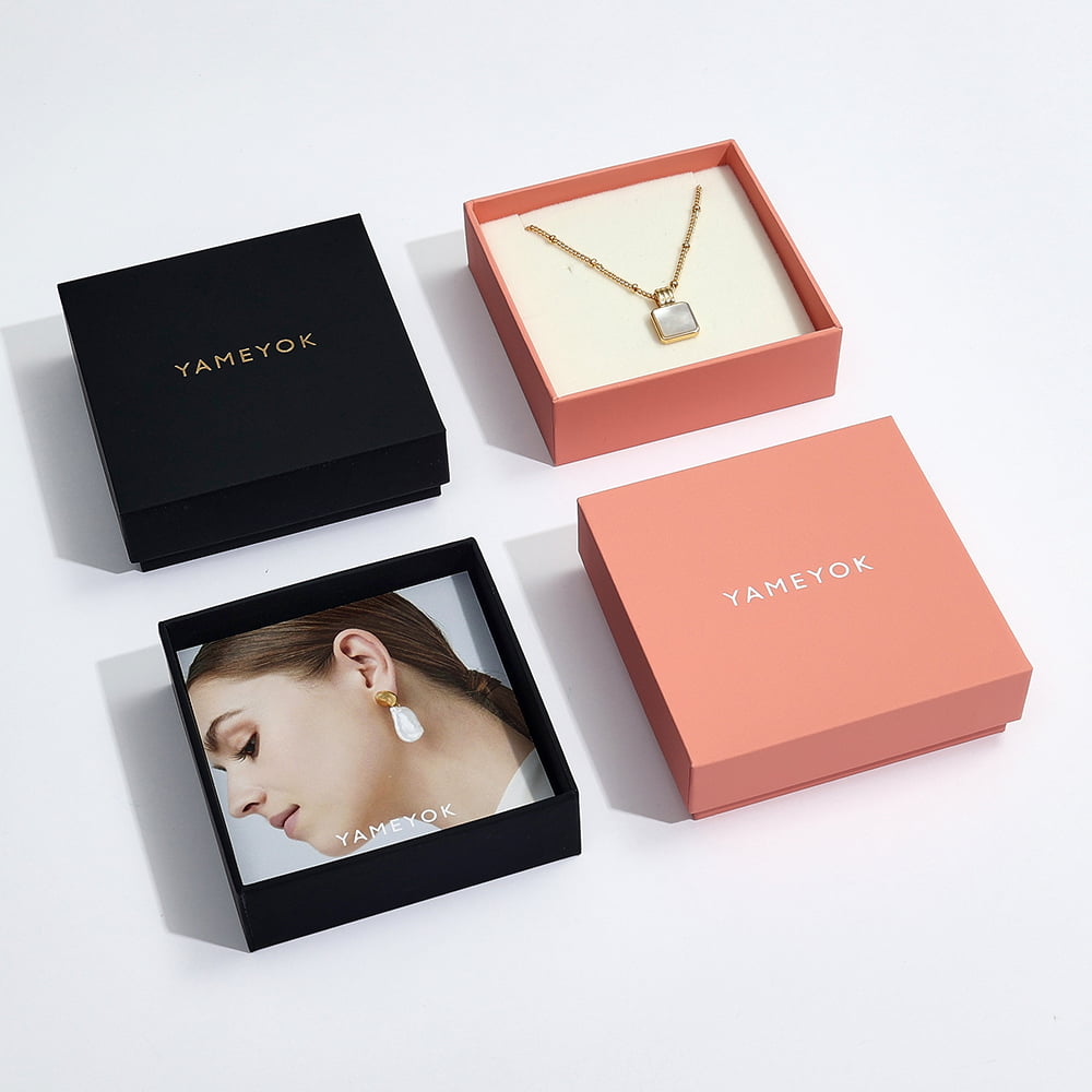 High quality square custom necklace gift paper box packaging