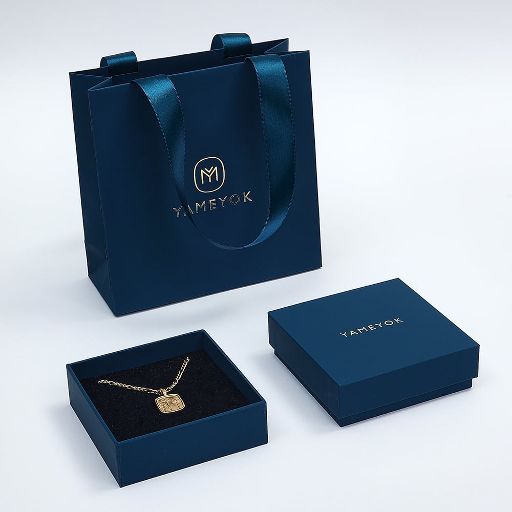 Exquisite Custom Your Own Logo best necklace packaging box with jewelry paper bag