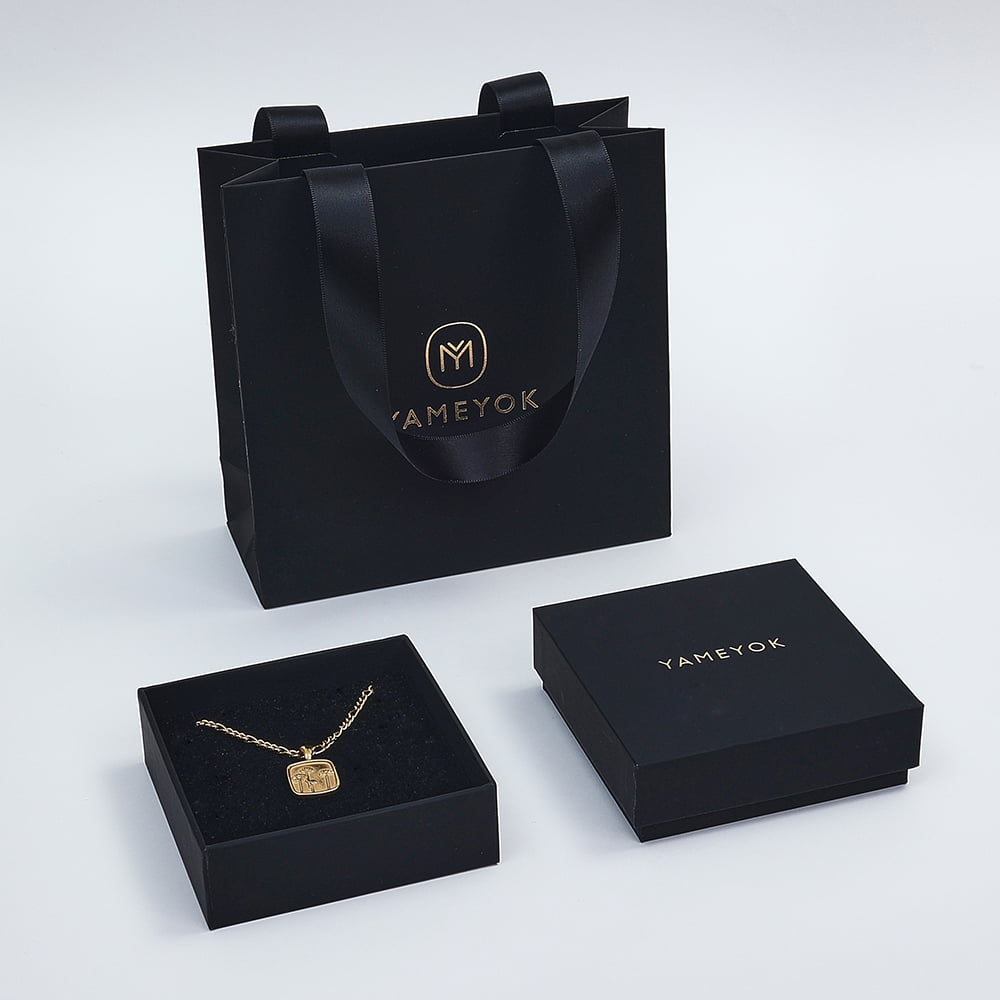 Exquisite Custom Your Own Logo best necklace packaging box with jewelry paper bag