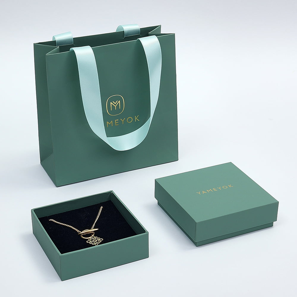 Exquisite Custom Your Own Logo best necklace packaging box with jewelry paper bag