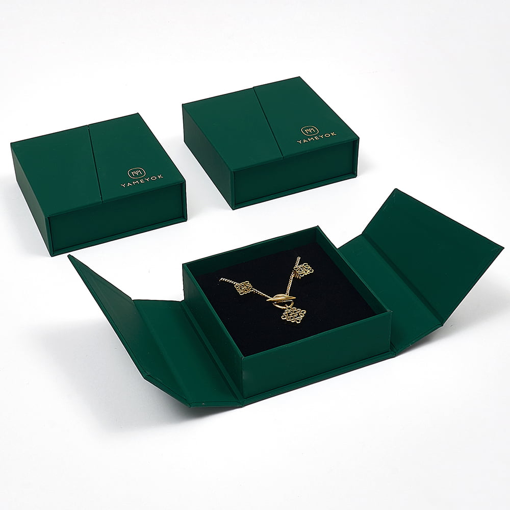 New Style Custom two open door luxury jewelry set packaging box with logo