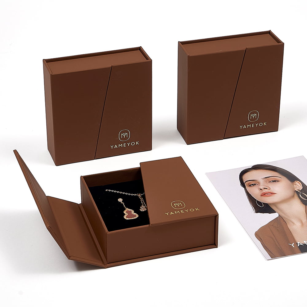 High Quality Custom logo two open door luxury paper jewelry packaging box factory