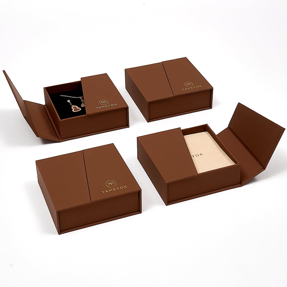 New Style Custom two open door luxury jewelry set packaging box with logo