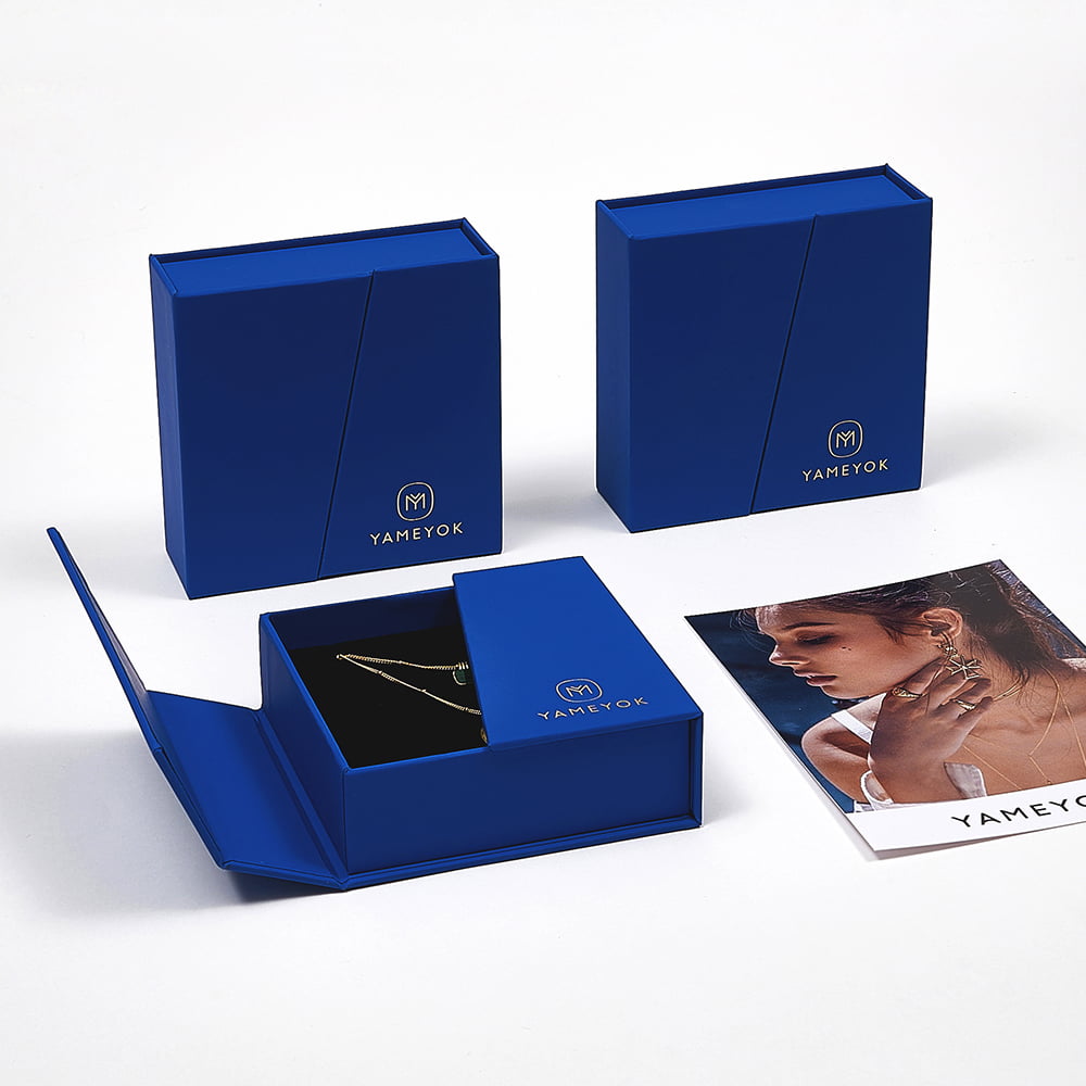 High Quality Custom logo two open door luxury paper jewelry packaging box factory