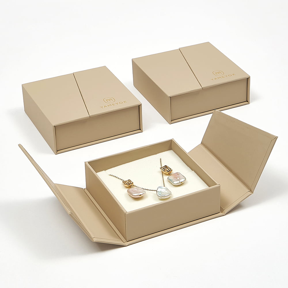 New Style Custom two open door luxury jewelry set packaging box with logo