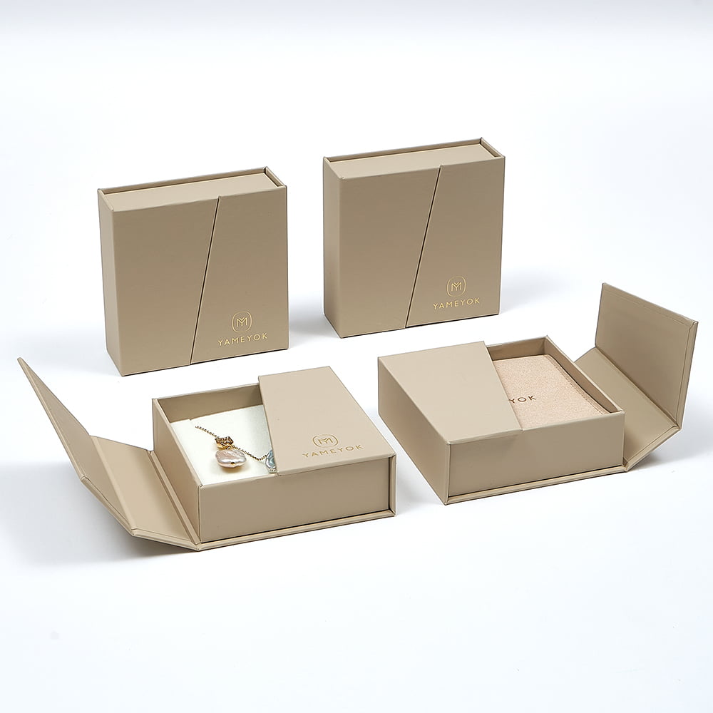 High Quality Custom logo two open door luxury paper jewelry packaging box factory