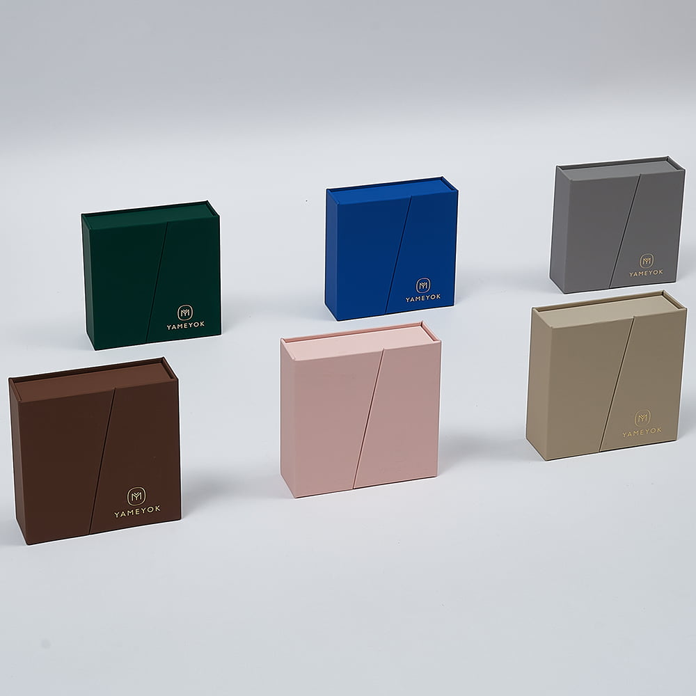 High Quality Custom logo two open door luxury paper jewelry packaging box factory