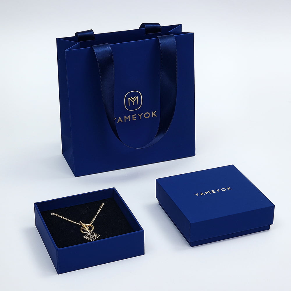 Customized logo printed paper jewelry box packaging factory