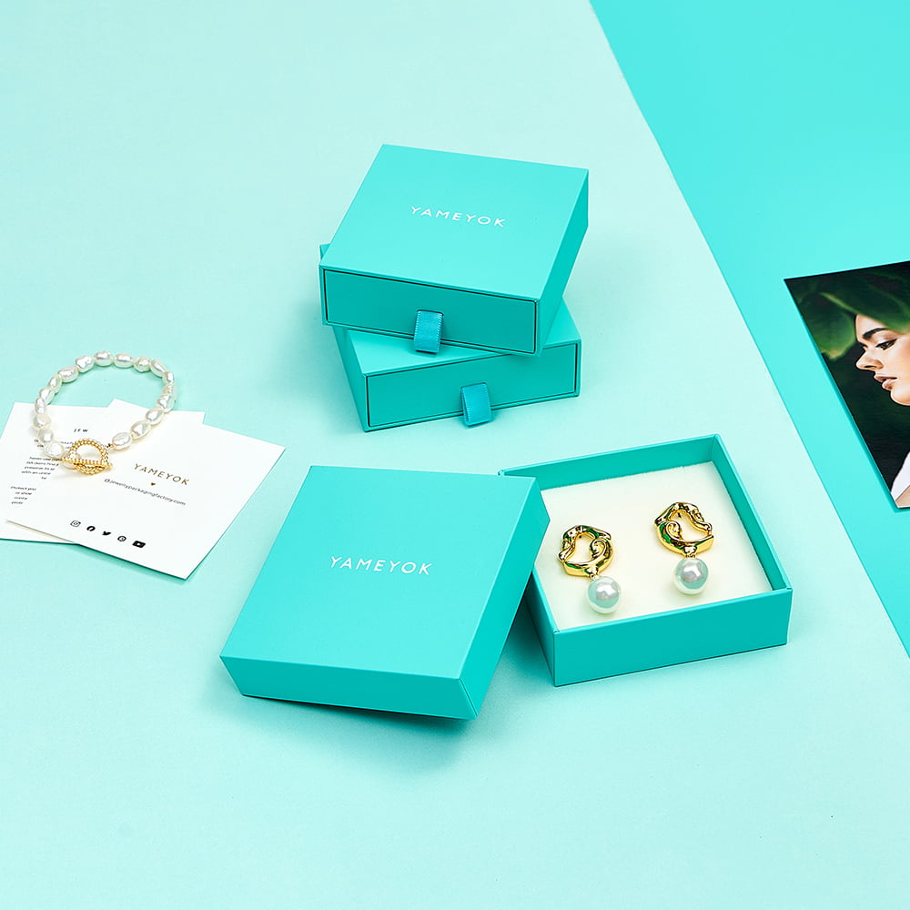 Custom logo jewelry packaging set, jewelry box, jewelry bag, paper bag, jewelry card