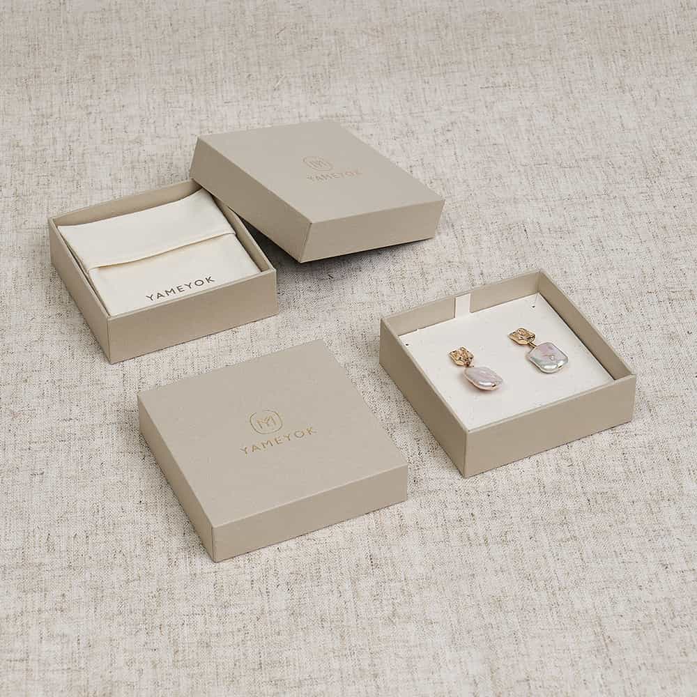 High quality exquisite custom logo jewelry set packaging box with jewelry bag