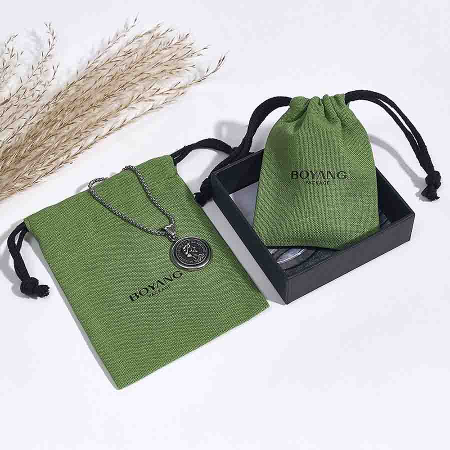 Wholesale custom logo eco friendly drawstring jewelry bags