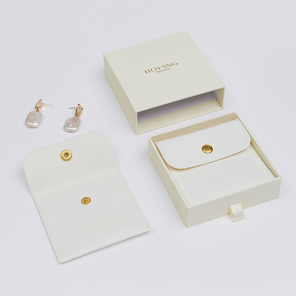 Luxury custom logo pu leather jewelry pouch packaging factory