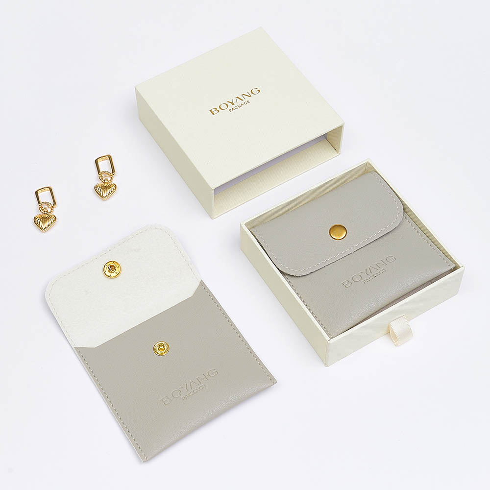 Luxury custom logo pu leather jewelry pouch packaging factory
