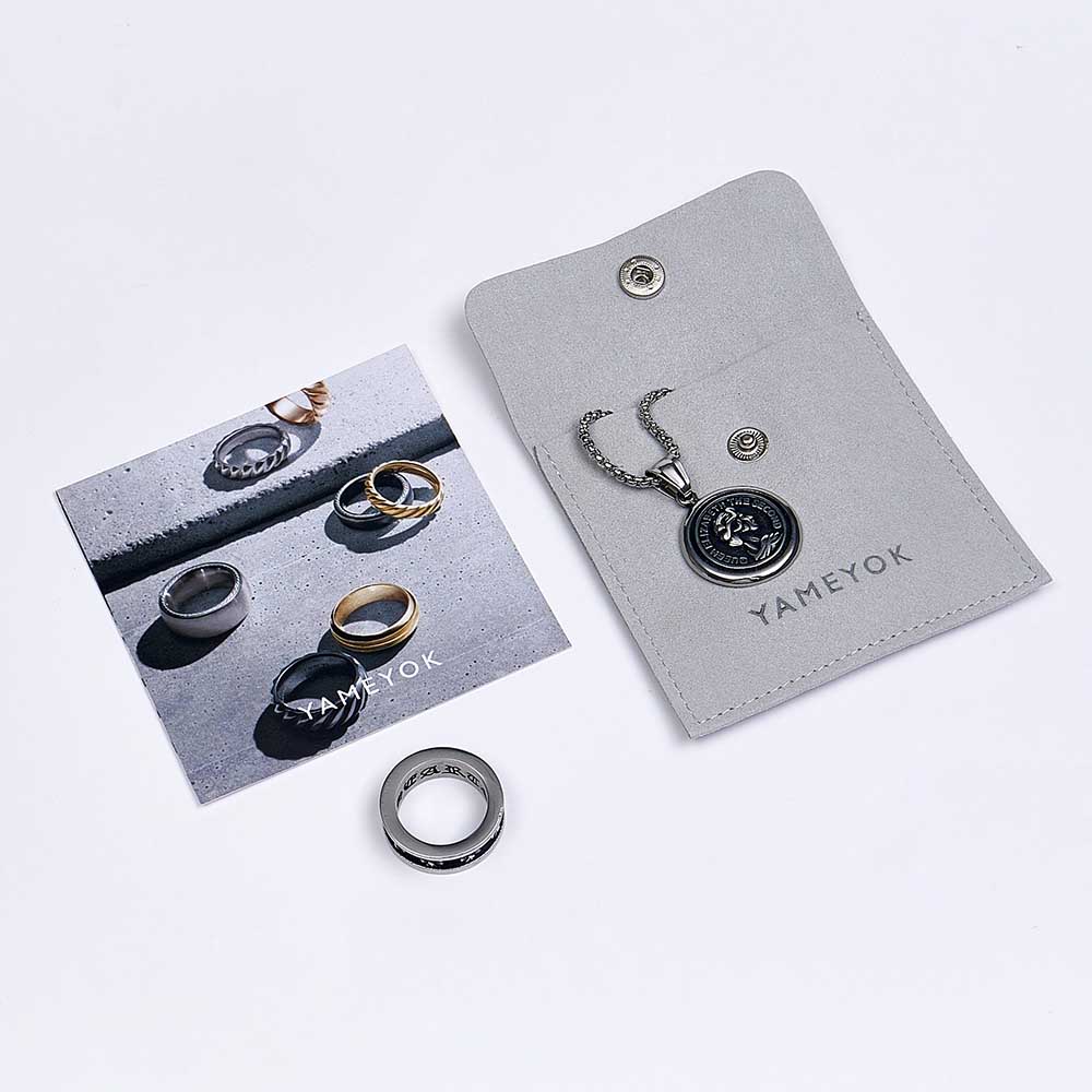 Custom logo small button microfiber jewelry packaging bags